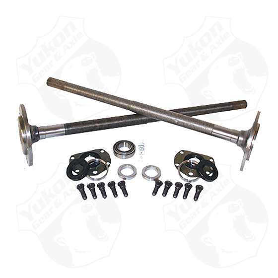One piece short axles for Model 20 '76-'3 CJ5and '76-'81 CJ7 with bearings and 29 splineskit.